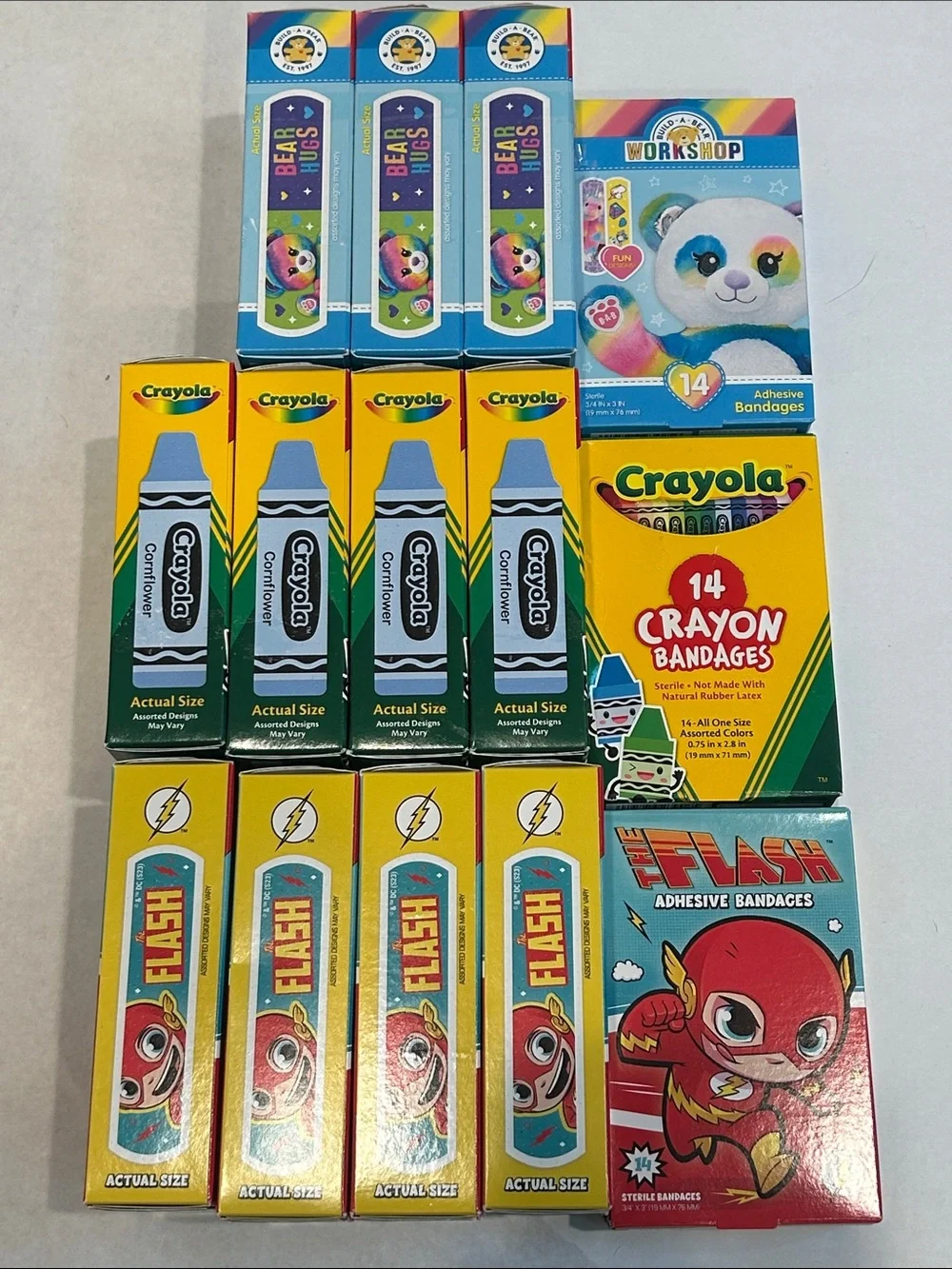 Crayola Flash Build a Bear 14 boxes of 196 kids band aids back to school new